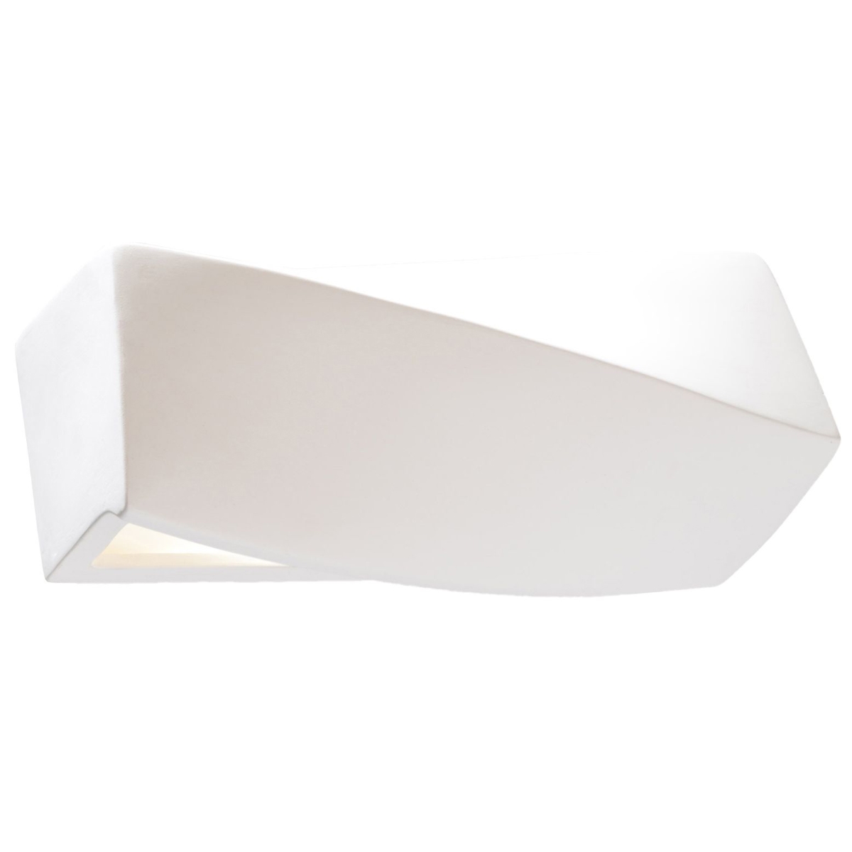 Twist Mini White Ceramic Wall Lamp, 1 Light, 35cm Length