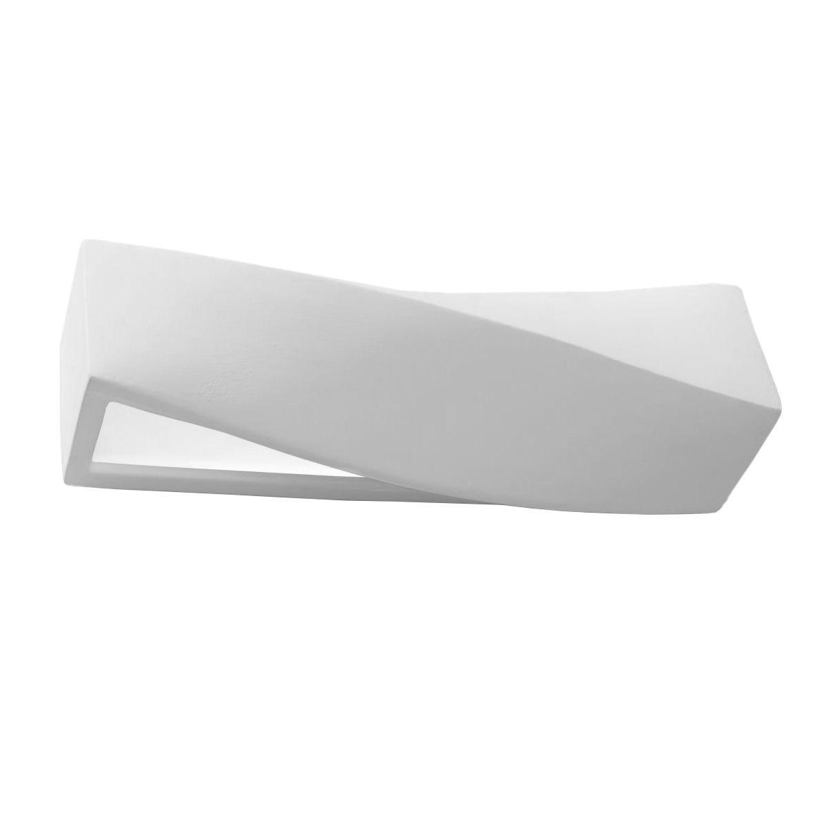 Twist White Ceramic Wall Light, 1 Lamp, 42cm Length