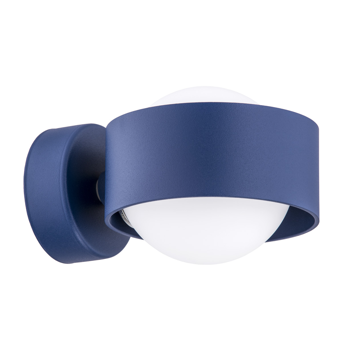 Simo IP44 Round Wall Light, Navy Blue, 1 Lamp, 12.5cm Wide