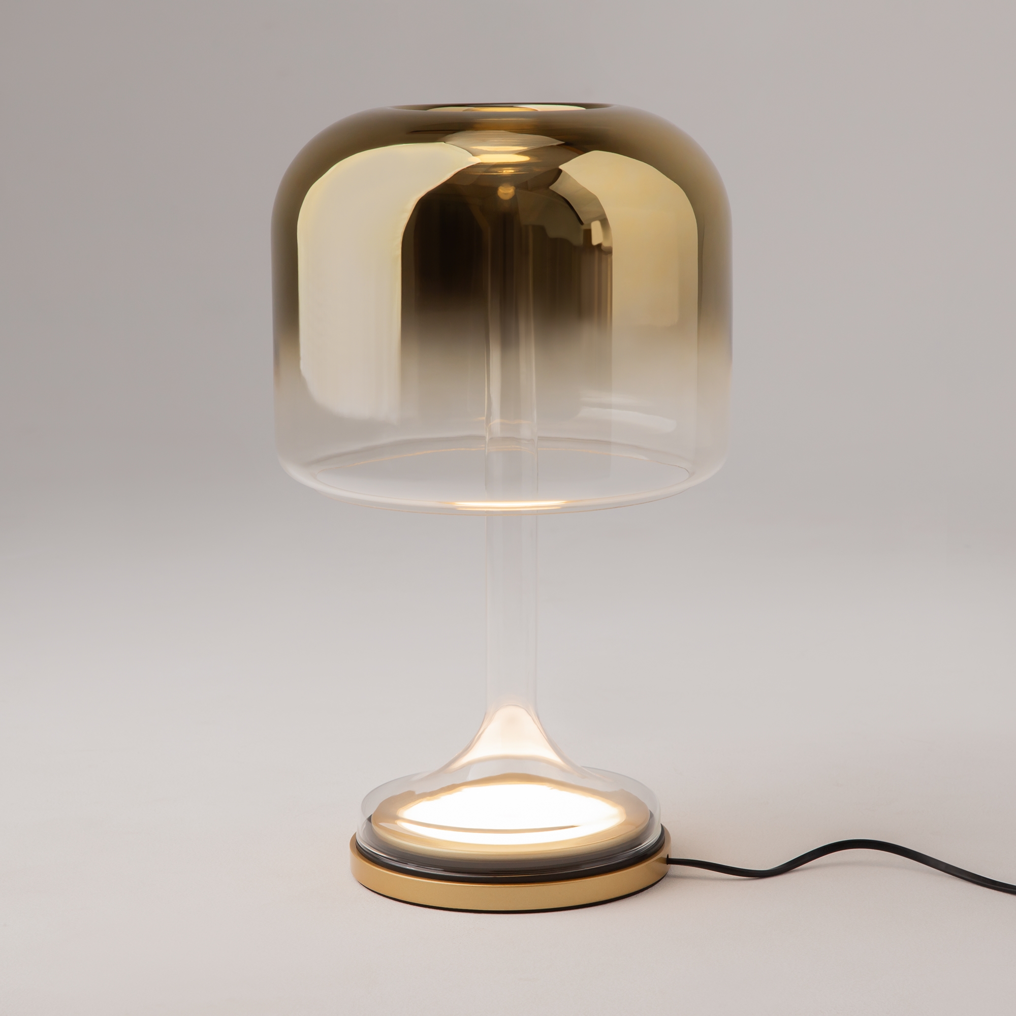 Spirito Medium Gold Glass Dimmable LED Table Lamp, 18W, 3000K, 42cm Height