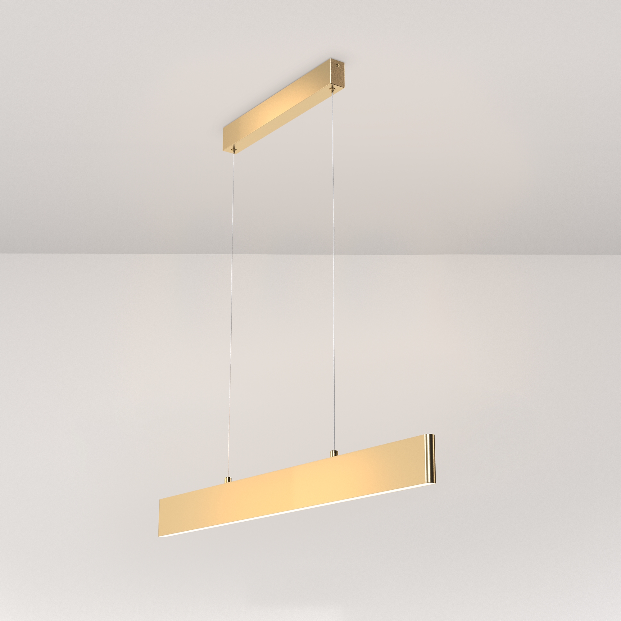 Step LED Linear Pendant Light, Gold Metal, 23W, Warm White 3000K, 91cm Length