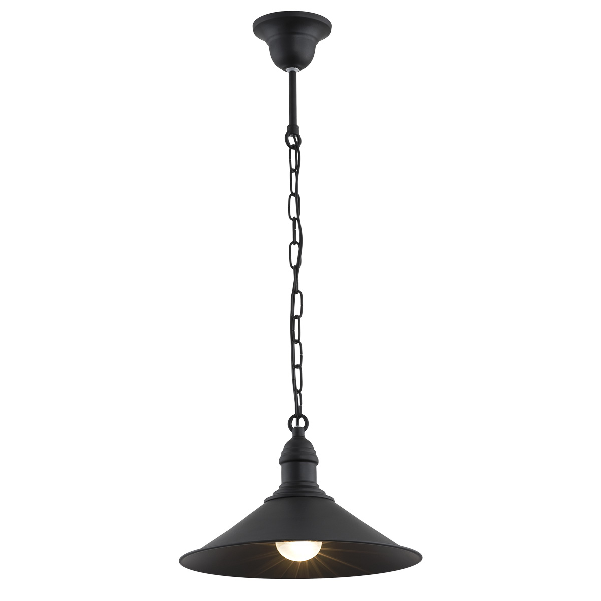 Terba Hanging Pendant Light, Matt Black, 1 Lamp, 29cm