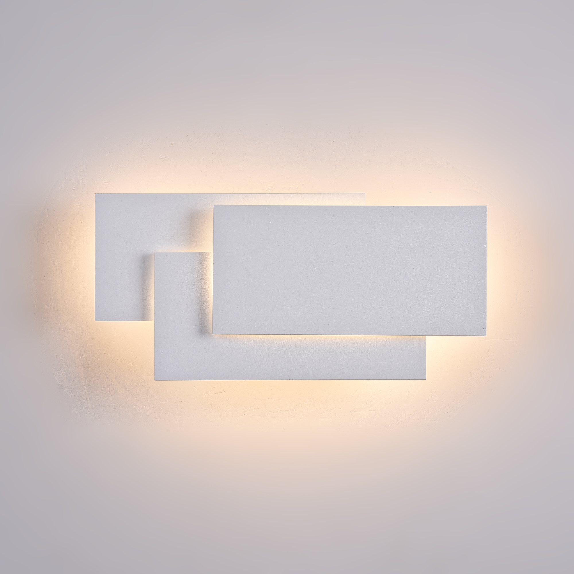 Trame Rectangle Wall Lamp, White Metal, 12W LED, 3000k, 26cm Wide