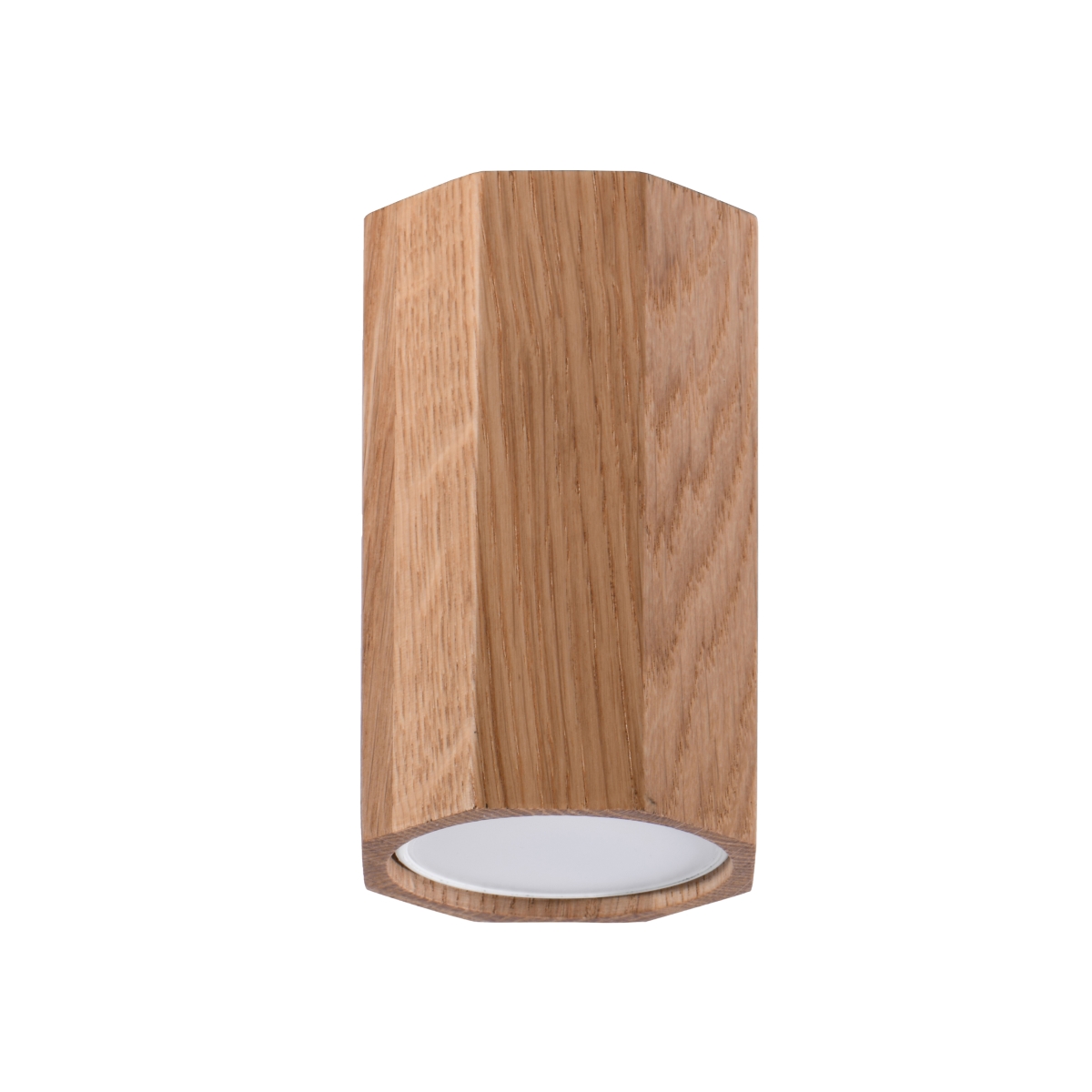 Zyk Wood Surfaced Mounted Downlight, Oak, Cylinder, 1 Light, GU10, 10 Height