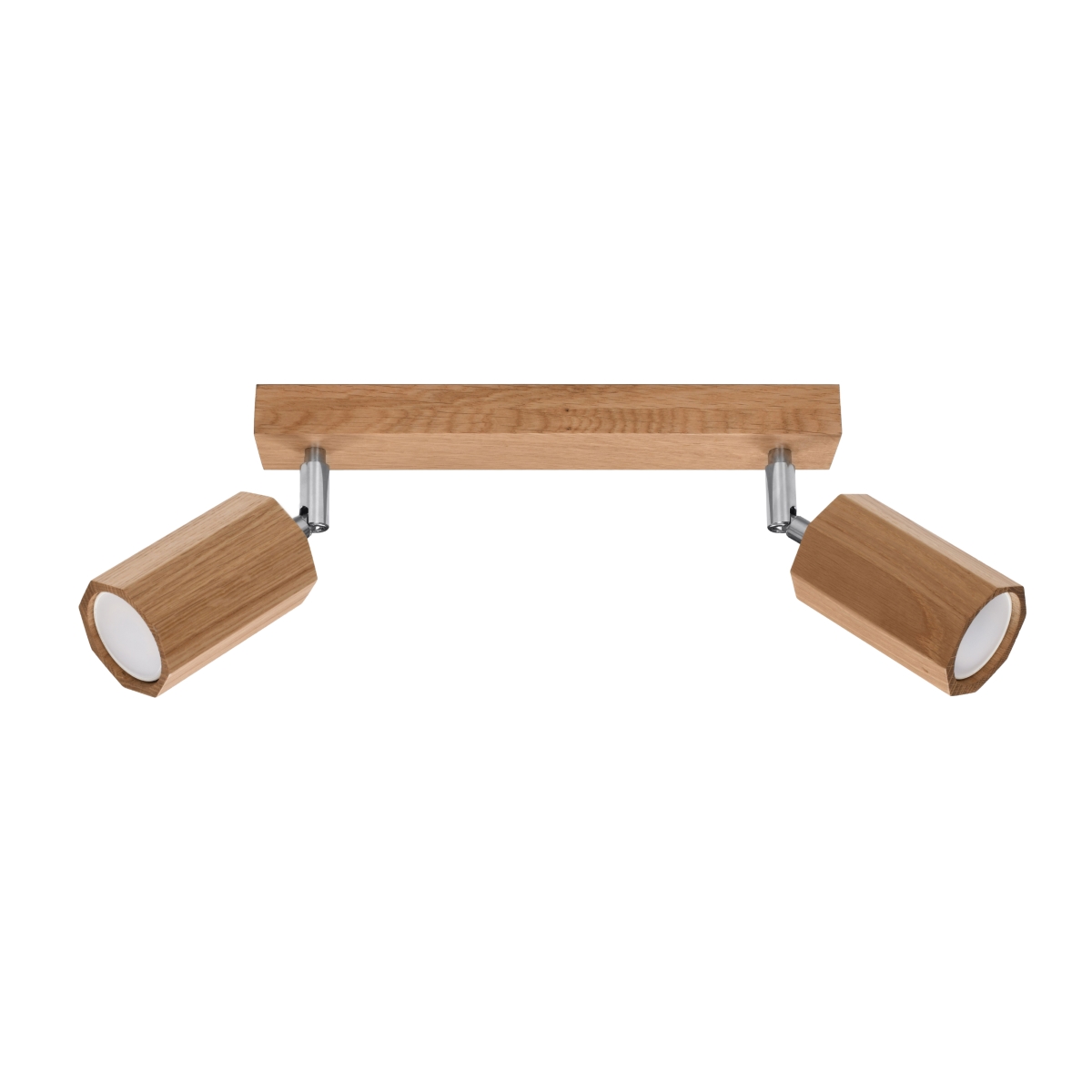 Zyk Wood Ceiling Spotlight Bar, 2 Light, Oak, GU10, 30CM Length